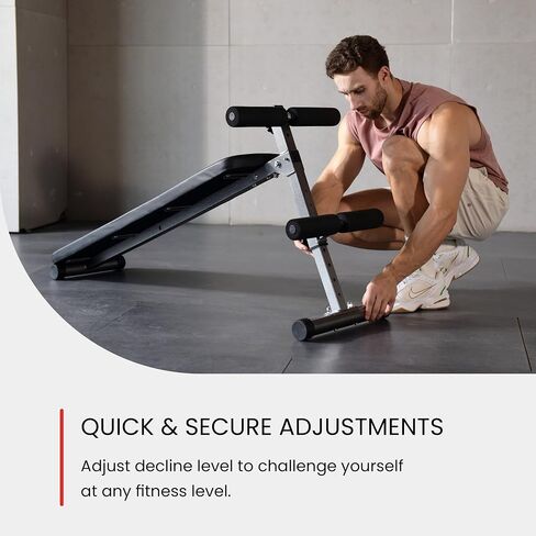 Finer Form Gym-Quality Adjustable Sit Up Ab Bench & Decline Weight Bench for Home Gym Strength Training. in Kuwait