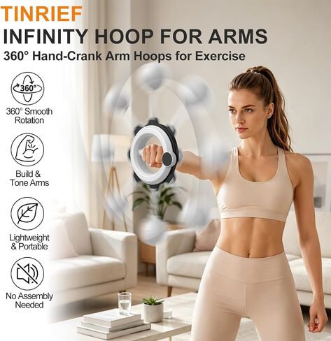 Infinity Hoop for Arms 360° Hand-Crank Arm Hoops for Exercise,Forearm, Chest, Shoulder and Arm Muscle Training Fitness Equipment, Flabby Arm Exerciser for Home & Gym Workouts for Men and Women in Kuwait