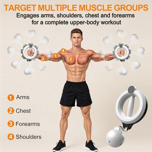Infinity Hoop for Arms 360° Hand-Crank Arm Hoops for Exercise,Forearm, Chest, Shoulder and Arm Muscle Training Fitness Equipment, Flabby Arm Exerciser for Home & Gym Workouts for Men and Women in Kuwait