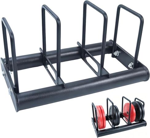Weight Rack with Dividers 660 LBS Capacity Olympic Weight Plate Rack for Home Gym Freestanding Dumbbell Organizer with 3-Section Spacing for Thin & Thick Plates in Kuwait