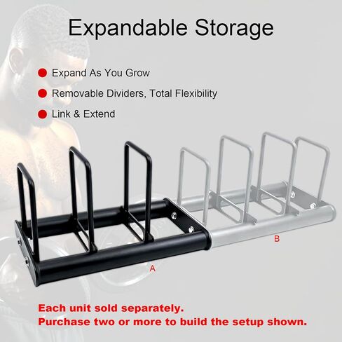 Weight Rack with Dividers 660 LBS Capacity Olympic Weight Plate Rack for Home Gym Freestanding Dumbbell Organizer with 3-Section Spacing for Thin & Thick Plates in Kuwait