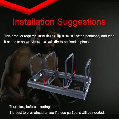 Weight Rack with Dividers 660 LBS Capacity Olympic Weight Plate Rack for Home Gym Freestanding Dumbbell Organizer with 3-Section Spacing for Thin & Thick Plates in Kuwait