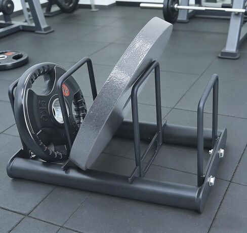 Weight Rack with Dividers 660 LBS Capacity Olympic Weight Plate Rack for Home Gym Freestanding Dumbbell Organizer with 3-Section Spacing for Thin & Thick Plates in Kuwait