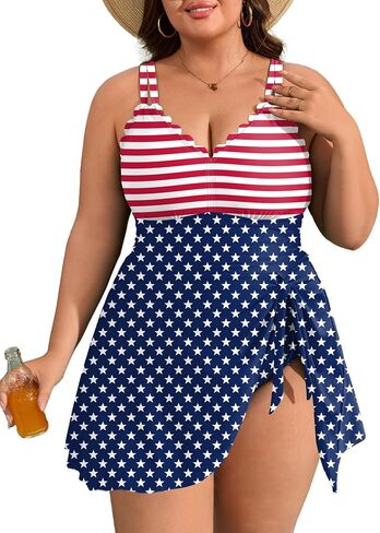 Charmo Plus Size Swimsuit for Women Swim Dress Scalloped One Piece Tummy Control Bathing Suit Ruched Swim Suits 2026 in Kuwait
