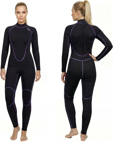 Wet Suit Women, 3mm Neoprene Thermal Long Sleeve Wetsuit Women, Full Body Back Zip Dive Suit in Cold Water for Scuba Diving Surfing Snorkeling Swimming in Kuwait