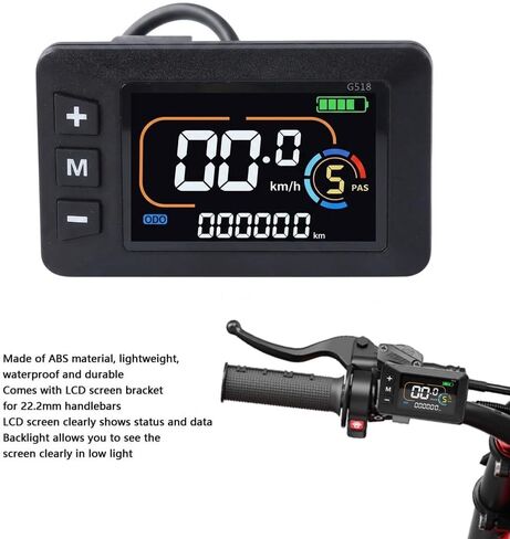 G518 Electric Bicycle LCD Display Screen, Universal Waterproof E-Bike Scooter Speedometer Dashboard Controller Panel Replacement in Kuwait