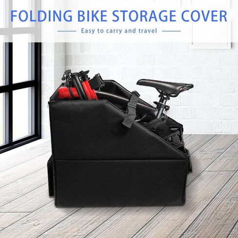 Foldable Bike Storage Box Car Trunk Organizer for Protection with Straps and Fasteners Secure Transport Space Saving Design (Single-Strap without Dust Cover) in Kuwait