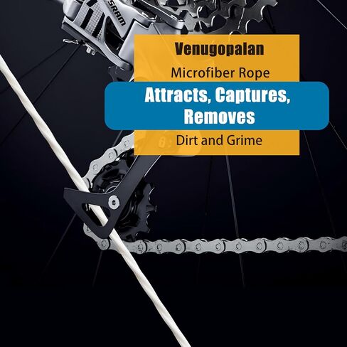Gear Floss Microfiber Cleaning Rope, Narrow Gap Cleaner for Bicycle Motorcycle Chain, Bike Hubs, Brakes, Cassette, 3D Printer Lead Screw & Hard-to-Reach Parts, Washable Dirt Removal Tool (50) in Kuwait