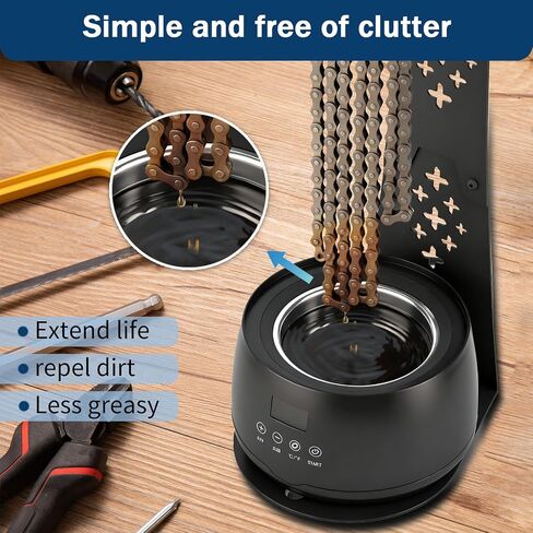 Bicycle Chain Wax Melting System (19oz), Includes Chain Cleaning Machine and Cooling Rack. Precise Temperature Control for Rapid Melting, Professional Cleaning and Waxing Tools in Kuwait