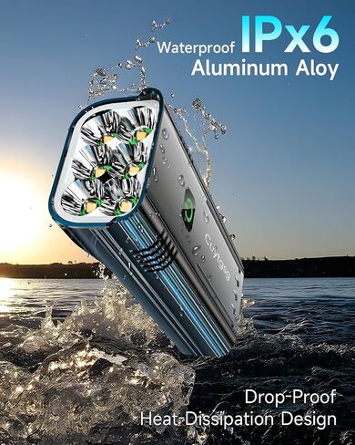 2026 Upgrade 6800Lumen Bike Light for Night Riding,Super Bright 6 LED Headlight,Aluminum 10 Mode Rechargeable Bicycle Light Front and Rear,360°Rotatable Brackt,Waterproof,Runtime 72 hr,Road Shockproof in Kuwait