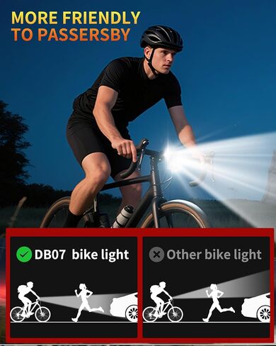 DARKBEAM Bike Light, High Lumens Super Bright Bicycle Front Headlight USB Rechargeable, Waterproof Cycling Lights 4-Mode for Night Riding, Road, Mountain, Safety, with LED Display & Light Sensor in Kuwait