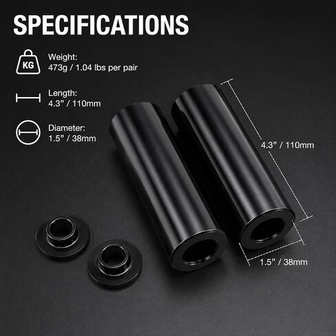BMX Pegs, Heavy Duty Steel Stunt Pegs for 14mm & 3/8" (10mm) Axles | 4.3" Length x 1.5" Diameter Bicycle Foot Pegs for Freestyle Grinding, 2 Pack in Kuwait