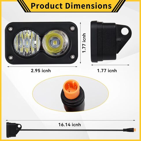 Baja Light for Ebike Upgrade, 3 Pin Plug and Play LED Headlight, Super Bright Front Light Bar Accessories,Compatible with Ridstar Q20/Q20 Pro Electric Bike in Kuwait