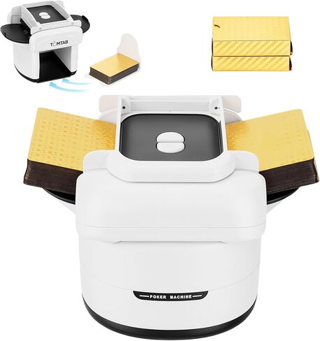 Automatic Card Shuffler 1-4 Decks, Rechargeable Shuffler Machine with Large Capacity, Low Noise & Portable, for All Card Games, Includes 2 Golden Decks in Kuwait