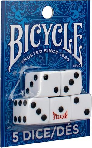 Bicycle 20x Dice Set, 2X 10 Pack Six Sided D6 Dice, Standard Casino Game Classic White and Black Die, 20 Count, 16 mm in Kuwait