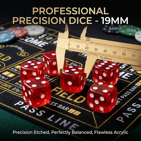 Craps Table Top Set: 900x 400mm Mini Craps Mat Table, 100 Poker Chips,5pcs Professional Dice & 3 Inch ON/Off Buttons, for Casino Game Nights Party Camping in Kuwait