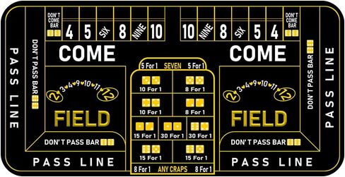 900x 400mm Craps Mat, Mini Poker Table Mat for Home Game Casino Poker Nights Fundraisers Gatherings, Strong Water Absorption(Black) in Kuwait
