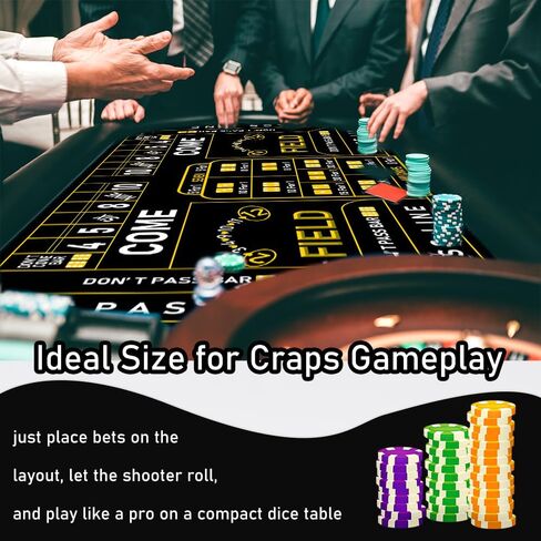 900x 400mm Craps Mat, Mini Poker Table Mat for Home Game Casino Poker Nights Fundraisers Gatherings, Strong Water Absorption(Black) in Kuwait