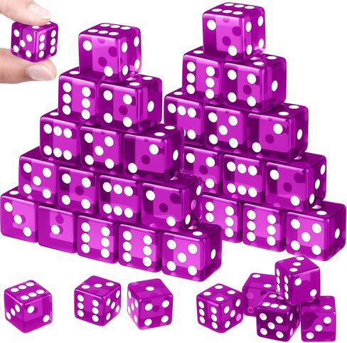 Seenelling 36 قطعة 19 مم على شكل كازينو كرابس النرد مجموعات نرد أكريليك D6، مربع مع حافة مستديرة للكازينو، والكرابس، وألعاب الطاولة وألعاب الطاولة (أحمر) in Kuwait