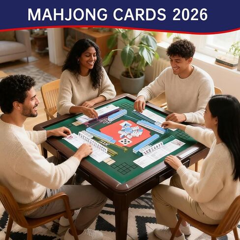 Mahjong Cards 2026 Update Revision, American Mahjong Guid Cards 2026 Large Print Easy to Read, Perfect for Game Nights & Parties(4pcs Red) in Kuwait