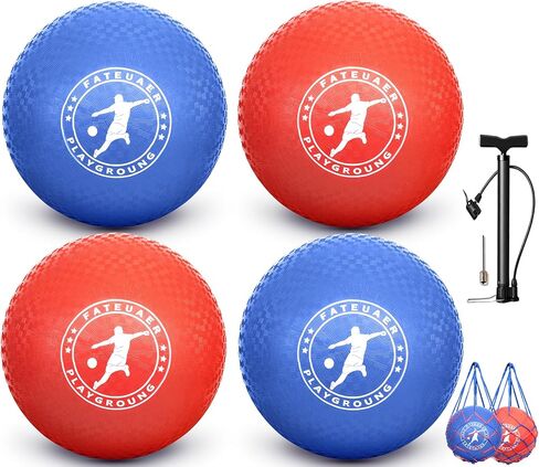 10 Inch Kickball Set, Playground Ball with Carrying Bag, Dodge Balls for Kids and Adults, Bouncing Sport Handball and Toy Ball, Outdoor Balls Official Camps in Saudi Arabia