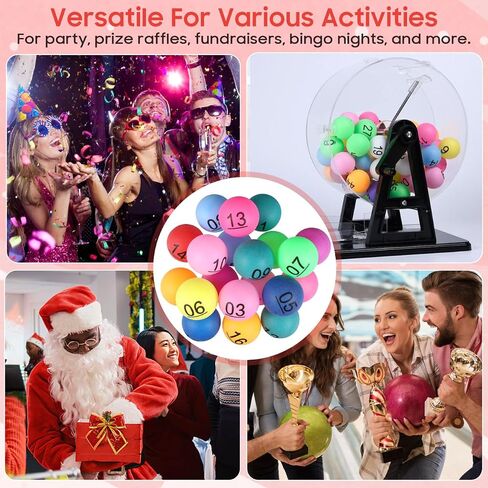 كرات Toyvian الصغيرة المرقمة 1-20: كرات بلاستيكية متعددة الألوان لسحوبات الألعاب والأنشطة الجماعية، والتعرف على سحوبات اليانصيب وألعاب الحفلات in Kuwait
