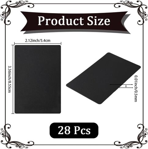 CRASPIRE 28Pcs Poker Size Cut Cards, Black, 2.1x3.36 | Plastic, Casino Bridge Cutting Card, Smooth Matte, For Playing Game Tournaments Poker Texas Hold'em Blackjack in Kuwait