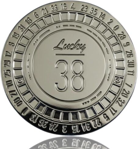 Lucky Number 38 Metal Poker Chip Prop Replica | Double Sided Challenge Coin for Gamers & Cosplayers | Retro Futuristic Wasteland Game Token, Post Apocalyptic Vault Decor in Kuwait