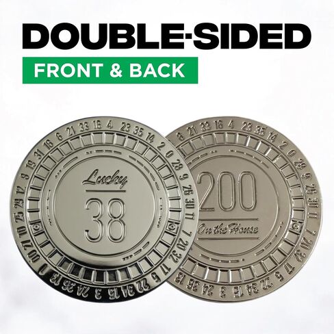 Lucky Number 38 Metal Poker Chip Prop Replica | Double Sided Challenge Coin for Gamers & Cosplayers | Retro Futuristic Wasteland Game Token, Post Apocalyptic Vault Decor in Kuwait