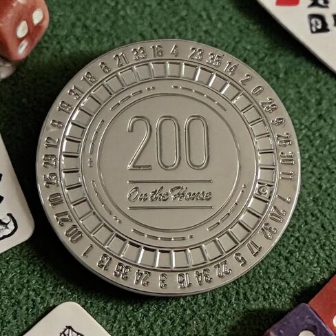 Lucky Number 38 Metal Poker Chip Prop Replica | Double Sided Challenge Coin for Gamers & Cosplayers | Retro Futuristic Wasteland Game Token, Post Apocalyptic Vault Decor in Kuwait