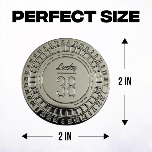 Lucky Number 38 Metal Poker Chip Prop Replica | Double Sided Challenge Coin for Gamers & Cosplayers | Retro Futuristic Wasteland Game Token, Post Apocalyptic Vault Decor in Kuwait