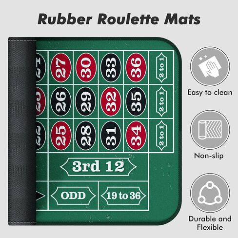 11 Inch Roulette Wheel Set for Adults with Rubber Roulette Table Mat 35" x 16" Wood Roulette Wheel 11 Inch 100 Poker Chips Set Win Mark Dealer Button-Black in Kuwait