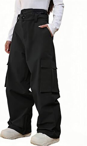YEEFINE Men and Women's Snow Snowboard Pants Loose Fit Insulated Waterproof Unisex Baggy Cargo Ski Pants Bibs Warm Winter in Kuwait