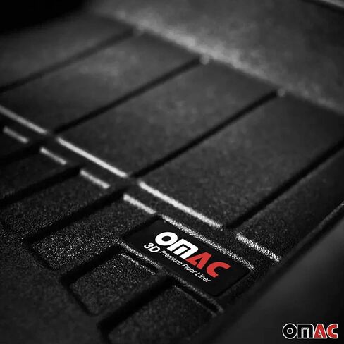 OMAC Premium Floor Mats for Porsche Taycan 2020-2025 سجادات السيارة لجميع الأحوال الجوية 3D مخصصة تناسب المطاط حصيرة مقاومة للماء عديم الرائحة TPE بطانات أرضية قياس بالليزر غير قابلة للانزلاق (أسود) in Kuwait