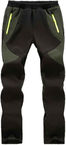 Girls Snow Pants Unisex Winter Warm Water-Resistant Outdoor Pant With Zippered Pocket Fleece Lined Insulated Trousers in Kuwait