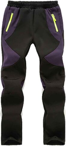 Girls Snow Pants Unisex Winter Warm Water-Resistant Outdoor Pant With Zippered Pocket Fleece Lined Insulated Trousers in Kuwait