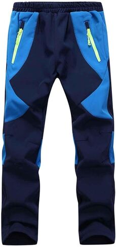 Girls Snow Pants Unisex Winter Warm Water-Resistant Outdoor Pant With Zippered Pocket Fleece Lined Insulated Trousers in Kuwait