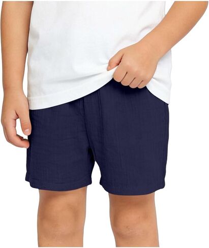 شورت كاجوال للأولاد من الشاش القطني للأطفال بخصر مطاطي خفيف الوزن ومسامي ومريح مناسب للصيف للأطفال الصغار من عمر 0 ​​إلى 6 سنوات in Kuwait