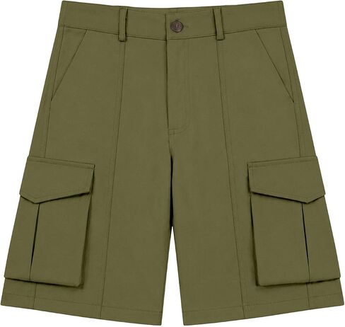Girls Bermuda Cargo Shorts Baggy Hiking Teen Short Summer Casual Elastic High Waist Drawstring Pants with Pockets in Saudi Arabia