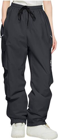 Womens Ski Snow Pants Winter Windproof Insulated Snowboard Overalls Baggy Elastic Waist Padded Snow Pants with Pockets in Kuwait
