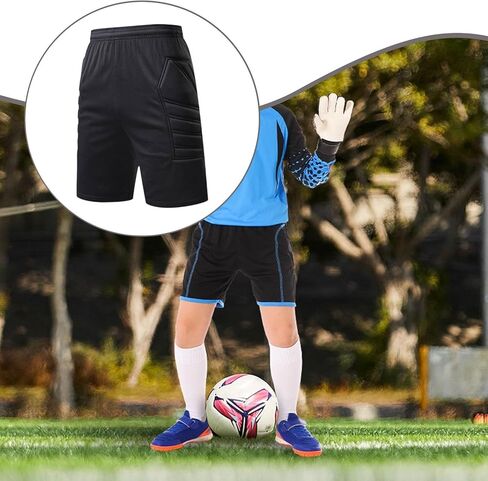 Qianly Goalkeeper Compression Shorts with Flexible Waist Thigh Padding Soccer Shorts Sponge Construction Multi Layer Padding Suitable for, S in Kuwait