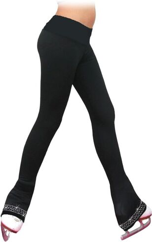 ChloeNoel PS735 Solid Over-the-Hill Skate Elite Figure Skating Pants with Front Pocket and Crystals in Kuwait