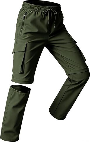 Kids Hiking Convertible Zip Off Pants Quick Dry Outdoor Nylon Pants Waterproof Stretchy with Zip Pockets 4-16Y in Kuwait