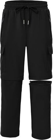Boys Convertible Hiking Pants Kids Zip Off Scout Pants Youth Teen Boy Quick Dry Outdoor Fishing Waterproof Lightweight in Kuwait