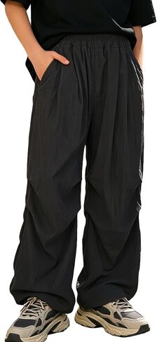 Happy Cherry Boys Baggy Cargo Pants Elastic Waist Parachute Pant Harem Joggers with Pockets in Kuwait