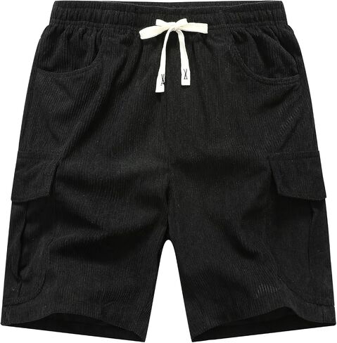 Boy's Corduroy Hiking Cargo Shorts Lightweight Workout Shorts with Multi Pockets in Kuwait