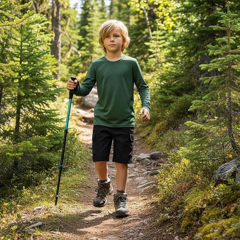 NATUST Boys Hiking Shorts Quick Dry Lightweight Cargo Shorts with Elastic Waist Multi Pockets Youth Outdoor Shorts in Saudi Arabia