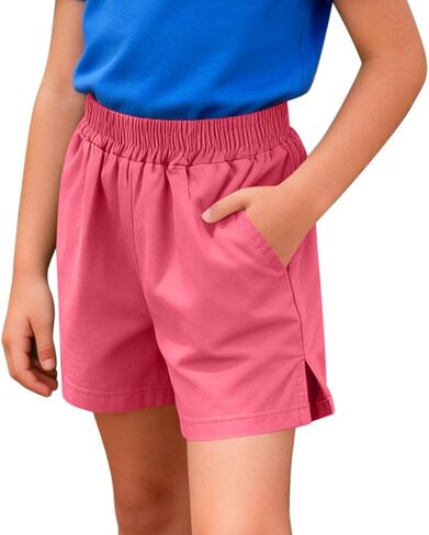 Boys Elastic Waist Shorts Kids Summer Shorts Side SLI High Waisted Bermuda Pull On Athletic Short Girls Casual Short in Kuwait