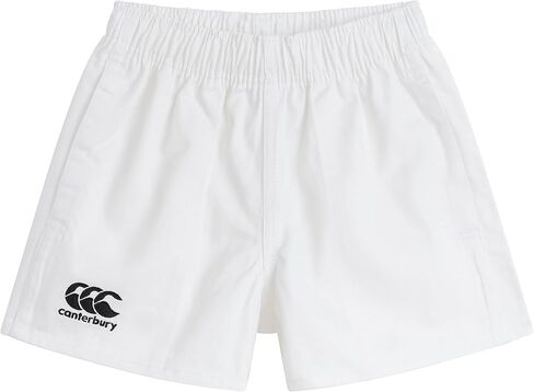 Canterbury PROFESSIONAL COTTON JUNIOR RUGBY SHORTS, White, Age 14 in Kuwait