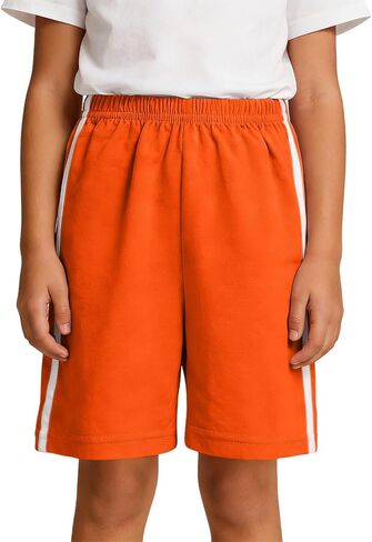 School Uniform Shorts for Boys Girls Cute Casual Elastic Waist Half Pants Athletic Shorts with Pocket Size 1-12 Years in Kuwait